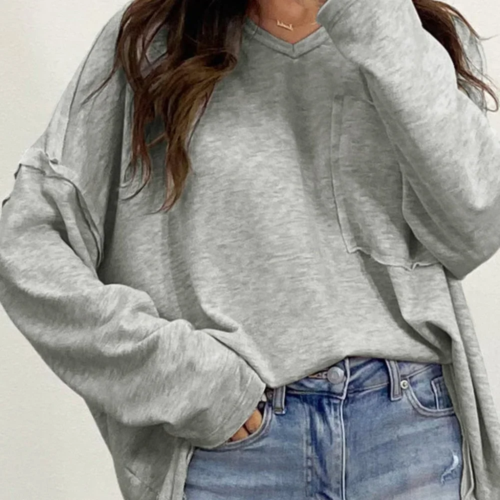 ๐
บoversized Drop Sleeve Top with Pocket ๐ - Picture 1 of 6